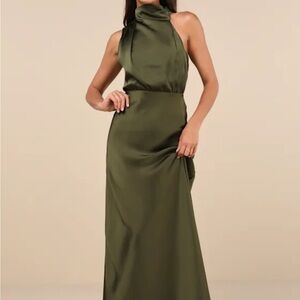 Satin Asymmetrical MIDI Dress